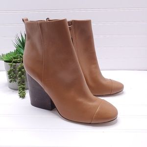 Tory Burch Grove Cognac Brown Block Heel Booties